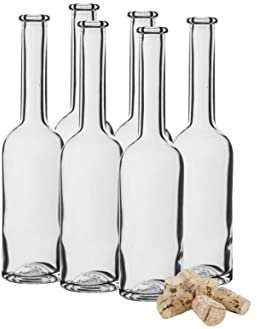 200 ml Glass Bottles with Cork 20cl Flask Bottles Clear Transparent Glass for Storing Liqueur Wine Syrup Fruit Juice Home Brewing Wine Making (12)