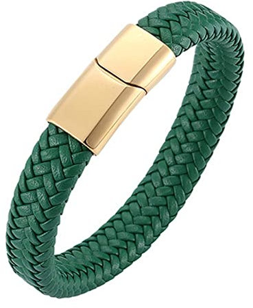 Skcess Armbänder für Herren Gold,Kettenarmbänder Geflochtenes Lederarmband Im Einfachen Stil Rostfreier Stahl Herren Armbänder 18.5cm