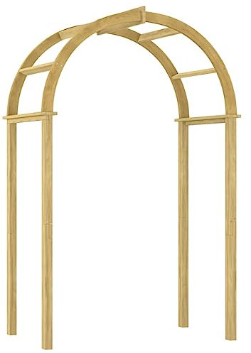 vidaXL Rosenbogen Pergola Rankhilfe Rankgitter Torbogen Gartenbogen Rundbogen Hof Terrasse 141x97x243 cm Massivholz Kiefer Imprägniert