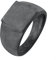 Kuzzoi Siegelring Herrenring oxidiert, Bandring massiv (11 mm) in 925 Sterling Silber, Robuster Biker Schmuck mit rechteckiger Oberfläche, Ring für Männer, Ringgröße 54, 0605991722_54