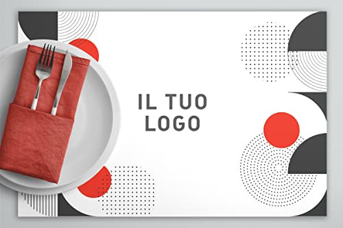 Tovagliette in carta monouso personalizzate con il logo del tuo locale o del tuo evento (Grafica A, 500)