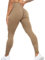 RIOJOY Scrunch Butt Leggings Damen High Waist Seamless Push Up Booty Leggins Hose für Sport Yoga Fitness Gym Workout, Hellbraun M