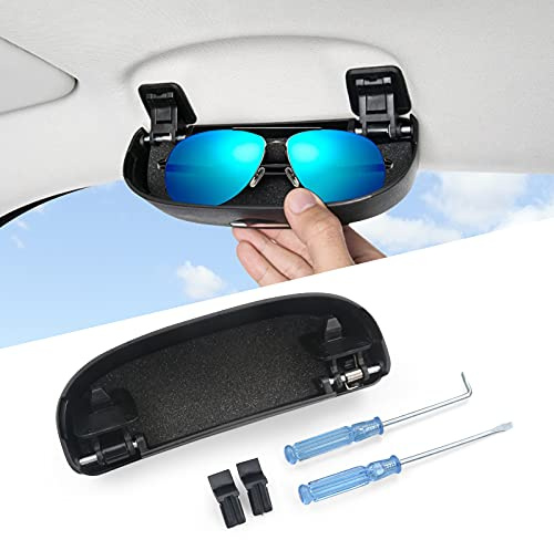 LFOTPP Porte-Lunettes de Soleil Étui à Lunettes pour 2016-2022 RenAul*t Kadjar/Arkana 2020-2022, Accessoires de Voiture Lunettes de Soleil Porte-Lunettes Boîte de Rangement Organisateur (Noir)