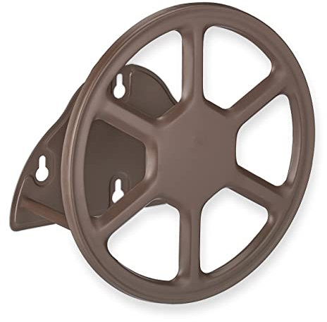 Relaxdays Portatubo da Parete, Sostegno da Appendere, per Tubi 5/8da 38 Metri, DxP: 30 x 14 cm, in Acciaio, Marrone