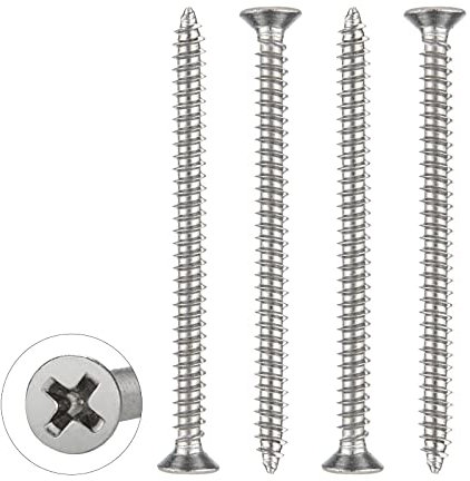 WELLOCKS Vis autotaraudeuses | M3 x 40mm | 50 PCS Kit de vis en acier inoxydable | Tête plate Vis à tôle Set de vis à bois | pour la réparation maison travaux sur bois Intérieur Extérieur (D034340)