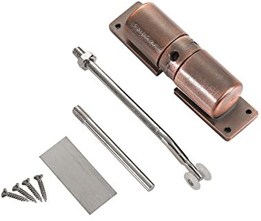 Federtürschließer, Automatischer Türschließer, Leises Automatisches Schließen mit Einstellstangen und Schrauben für Innen Ruhige(Rötlich Braun)