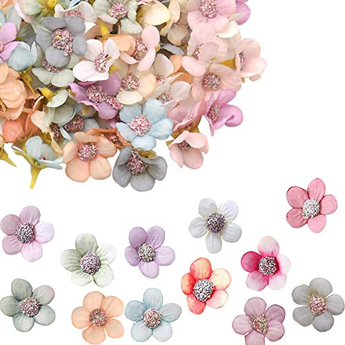Tucireat Künstliche Blumen 100 Stück Bunt Gänseblümchen Blütenköpfe Mini Kunstblumen Köpfe Deko Seidenblumen