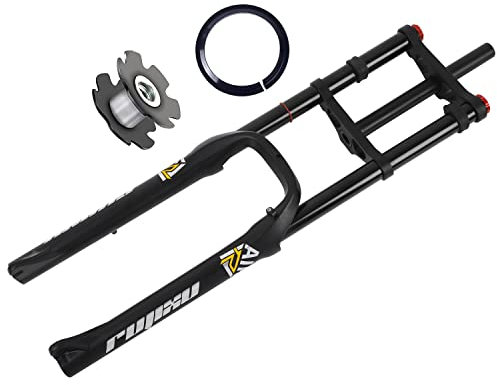 LHHL Fourche À Suspension VTT 26 Pouces Voyage 150mm Réglage De L'amortissement Amortisseur De Vélo De Neige Fourche Avant 4.0 Fat Tire VTT Air Fourche Avant QR (Color : Black, Size : 26 inch)