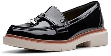 Clarks Zapatillas Westlynn Bella para Mujer, Negro Barniz Sintético, 41.5 EU Ancho