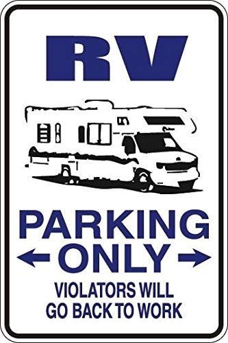 Panneau fantaisie en métal pour camping-car Parking Only 20,3 x 30,5 cm