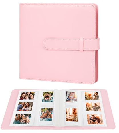 Álbum de Fotos 360 Bolsillos para Fujifilm Instax Mini 12 11 9 8+ Cámara Instantánea, Polaroid Snap/PIC-300/Z2300/ SocialMatic Cámaras Instantáneas & Zip Impresora Instantánea (Rosa)