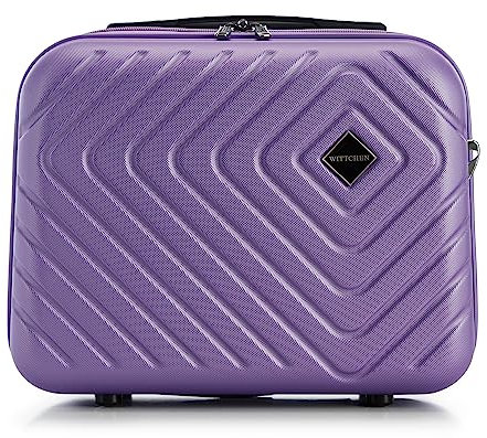 WITTCHEN Necessaire da viaggio Custodia per cosmetici Valigia da viaggio Bagaglio a mano Valigia cabina Valigia in ABS Borsa da toilette Rigido Cube Line Viola