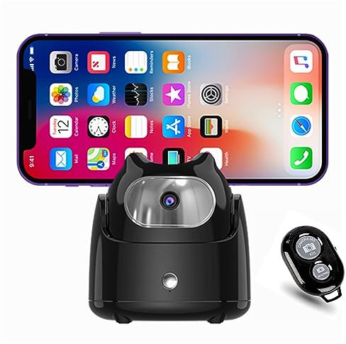 iyesku Bewegliches drehbares Stativ für iPhone, Q5 AI Auto Face Tracking Stativ Telefonhalter 360 Drehung Keine App Gestensteuerung Inhalt Creator Essentials 360 Telefon Kamera Halterung Ständer