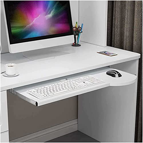 Tablette coulissante pour Clavier, tiroir pour Clavier avec Support réglable en Hauteur, Plateau pour Clavier en Bois Coulissant sous Le Bureau, rallonge de Bureau Support Clavier et Souris