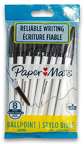 Newell Brands Paper Mate 1,0 mm Kugelschreiber, Schwarz, 8 Stück