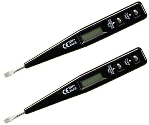 2X Digital Test Pencil Screwdriver Probe Light Voltage Tester Detector 12-220V Electrical Test Pen Voltmeter,Black