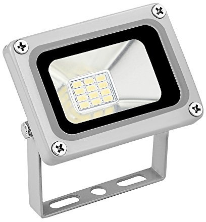DC 12V-24V 10W LED Flood Lights Outdoor, IP65 Waterproof Security Lights Fixture, 6500K Hardwired Wall Lamp, 1000LM Ultra Thin Work Light, LED Exterior Floodlight for Garden Yard Patio