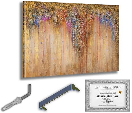 Monica Mirafiori I 100% HANDGEMALT I Gemälde Illusion 120x80cm | Gemälde Handgemalt | Acrylgemälde | Sehr Großes Acrylbild I Moderne Kunst I Kunstbilder