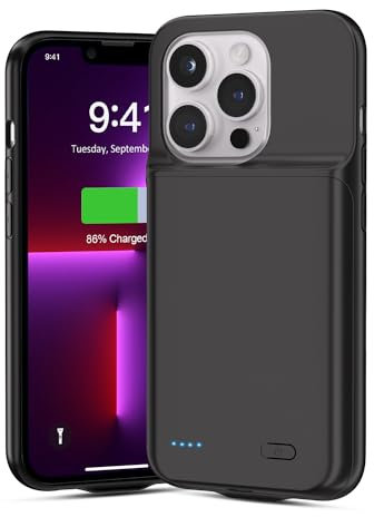 Wavypo Battery Case for iPhone 13 Pro, 7000mAh Portable Charging Case Rechargeable Battery Pack Slim Charger Compatible with iPhone 13 Pro (6.1 inch) - Black
