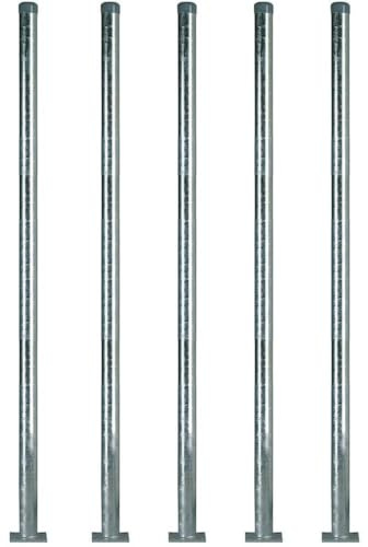 TMS PRO SHOP BIGPACK 5 x Rohrpfosten zum Aufschrauben, Ø 6 cm, Länge 3 m, aus Stahl, Art.-Nr. 610388 | Schilder Pfosten | Stahlrohrpfosten