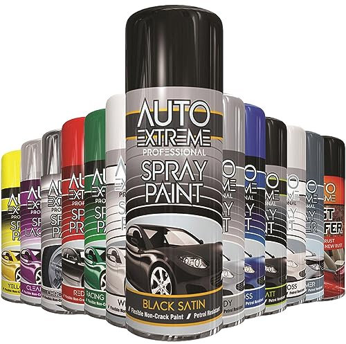 AlezyB 1 x Auto Extreme Black Satin Spray Paint 400ml Professional Quality, Perfect Finish Multipurpose Aerosol for Cars, Bikes,Vans, Metal, Wood