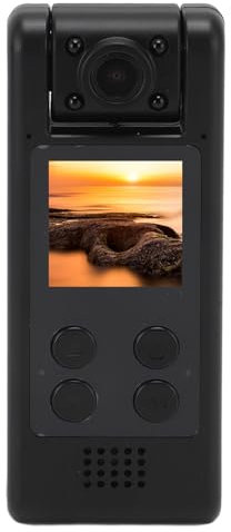 Jiawu Körperkamera, 4K WiFi 1,3 Zoll Kabellose Tragbare Kamera, Tragbare, Am Körper Getragene Kamera mit 180° Drehbarem Objektiv, Bewegungserkennung und Nachtsicht, 2000-mAh