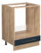 Vicco Oven housing cabinet Fame-Line, Dark blue high gloss/Gold power oak, 60 cm, WT Oak