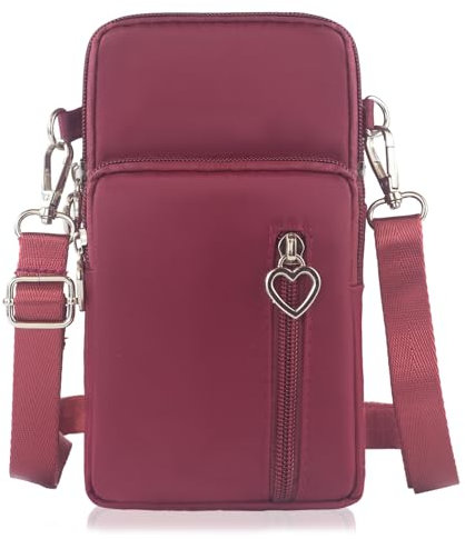 DuoLmi Umhängetasche Damen Klein, Crossbody Tasche für Damen, Nylon Handy Mini-Tasche Kleine Schultertasche Multifunktionale Handytasche, Handytasche zum Umhängen