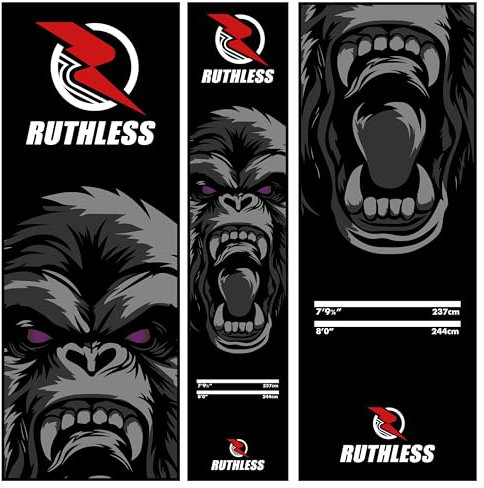 RUTHLESS Dart-Matte, strapazierfähig, rutschfest, langlebig, Teppich-Dartmatte für Boden, Schwarz (Gorilla)