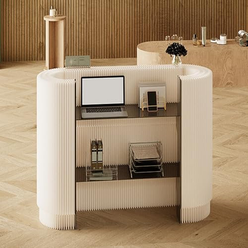 Empfangstheke Messestand Rezeption Tisch Tresen Bar Theke Messetheke Empfangstresen Stehpult Klappbares Rednerpult Tragbar Rezeptionstheke Counter Display Verkaufstheke für Bar Geschäft Hotel Lobby(Wi