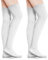 YUWJOOWEE 2 Paar Damen-Kniestrümpfe, Weiß Overknee Strümpfe High knee Socken Trachtensocken, Damen Overknee Socken Strümpfe Lange Strick Baumwolle Dicke Warme Überknie