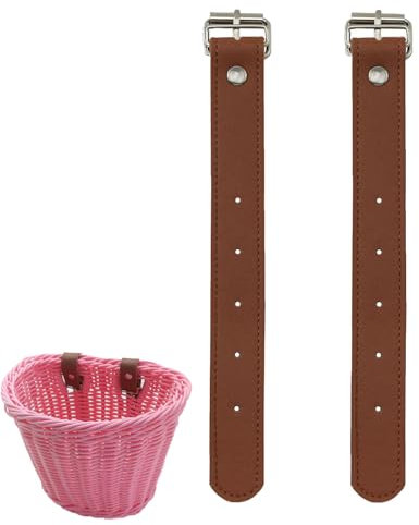 2 verstellbaren Lederriemen für Fahrradkorb Kinder, Vorne, Cargo, Riemen Fahrradkorb Geeignet für Jungen Und Mädchen, Kinderfahrradzubehör, Braun Bike Basket Leather Straps