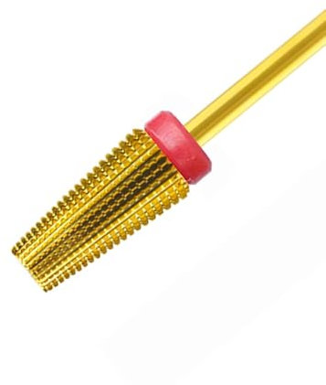 5 in 1 Professional Carbide Nail Drill Bit Remove Acrylic Gels Nail Remaining Polishing Uneven Nail Surface 3/32 inch Shank Two Way Rotate Cuticle Manicure Pedicure Home Salon Tools (Gold Fine)