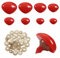 TOAOB 33 Stück Puppennase Sicherheitsnase Kunststoff Craft Nase Rot Set 7mm bis 24mm mit Unterlegscheiben für Puppe Marionette