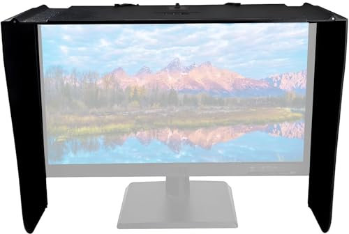 Parasole per Monitor, Parasole per Computer Desktop, 29-34 Pollici Regolabile, Parasole per Monitor Video Portatile Parasole, Protezione della Privacy, Paraluce per Schermo PC, per Ufficio, Giochi