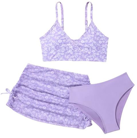 SEAUR Bikini Ragazze 3 Pezzi Costume da Bagno Mode Comodo Abbigliamento da Spiaggia Bambina Costume Tankini Estivo 6-16 Anni
