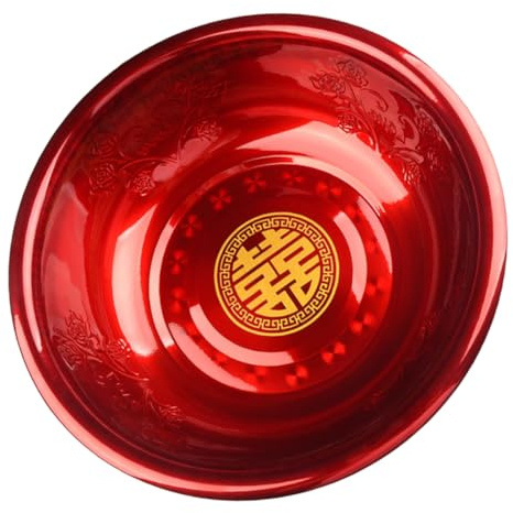 Veemoon Rotes Hochzeitswaschbecken Aus Metall Hochwertiges Tragbares Handwaschbecken Für Bräute Vintage-chinesischer Stil Elegantes Design Für Hochzeitsfeiern Robust Leicht Zu Reinigen