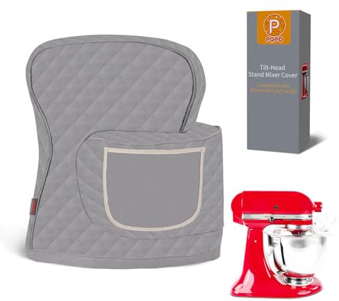 Stand Mixer Cover Compatible with Tilt Head Mixer with Storage Bag(Gery)