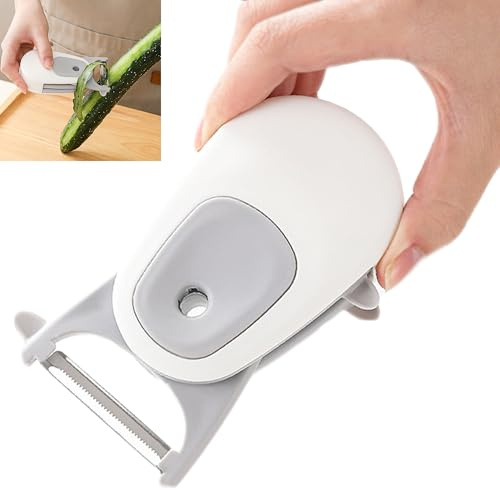 Smaoqingji 3 Peladores En 1 Verduras Pelador - 1 Pieza, Blanco, Pelapatatas Pela Pelador Serrado, Apto Para Pelar Todo Tipo de Frutas y Verduras, Pelado Rápido sin Atascos, Fácil de Limpiar