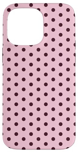Pink and Maroon Polka Dot Vintage Boho Aesthetic Cute Girly Case for iPhone 14 Pro Max