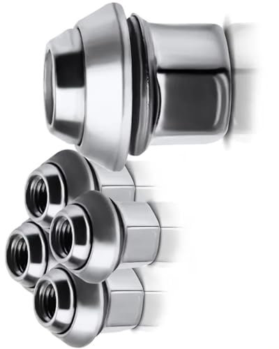 NUOSDEX Compatibile con Ford per Fiesta 5 Pezzi Dadi Ruota Cromati per Auto Sostituzione Parte Auto Bulloni Ruota Dado Ruota OEM: 30666349 30683951 30723579 Auto Ruota Bulloni