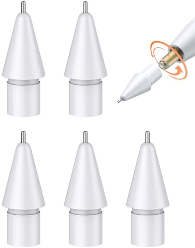 Link Dream Apple Pencil Spitze für Apple Pencil 2. Generation/1. Generation/USB C/Pro, Hochempfindliche Spitzen Ersatz und Präziser Steuer Stift/Eingabestift Nib für iPad Pencil (5 Stück, Spitz)