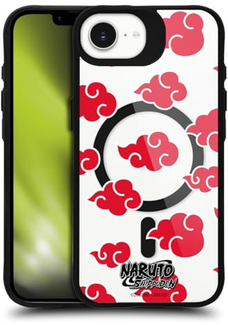 Head Case Designs Offizielle Naruto Shippuden Akatsuki Charaktere & Symbole Black Shockproof Bumper Case [Military Grade Protection] Compatible with Apple iPhone 16e and with MagSafe