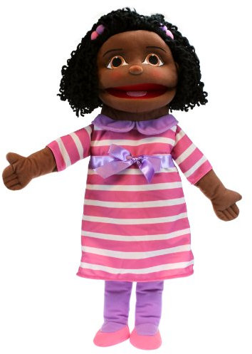 The Puppet Company - People Puppet Buddies - Medium Girl (Dark Skin Tone), PC002053