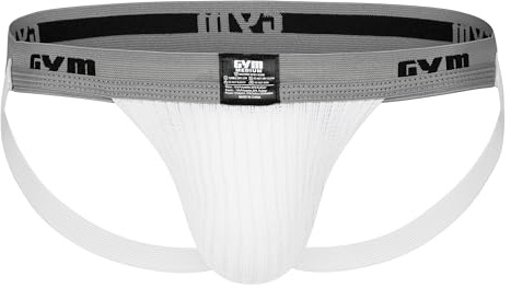 GYM 1 Waistband Swim/Run Jockstrap (Large, White)