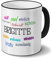 printplanet Tasse mit Namen Brigitte - Positive Eigenschaften von Brigitte - Namenstasse, Kaffeebecher, Mug, Becher, Kaffeetasse - Farbe Schwarz