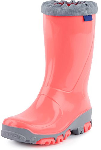 Ladeheid Gummistiefel Kinder Bequeme und wasserdichte Regenschuhe für Jungen und Mädchen LARB015 (Lachs, 29 30 EU)