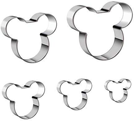 5 Stück Mickey Mouse Keksausstechformen-Set, Edelstahl Sandwiches Ausstechformen Keks Ausstechformen für Kinder, stabile Ausstechformen für Kekse, Pie Sandwiches, Kekse für Weihnachten
