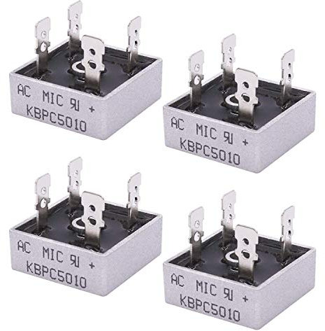 Taiss/4 Stücke Einphasige Diodenbrücke gleichrichter 12v ac auf 12v dc Hochleistungs Metallgehäuse brückengleichrichter für Anwendung in der Elektronikindustrie KBPC5010