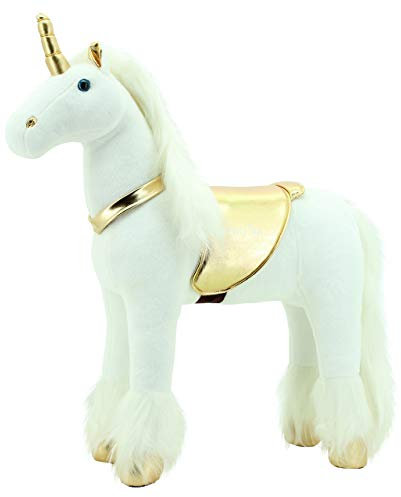 Sweety Toys 11292 Stehpferd Einhorn 80 cm mit Stahlunterbau